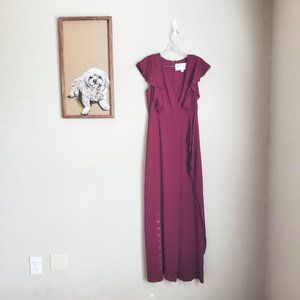 Chiffon Bridesmaid Dress with Flutter Sleeve